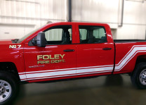 foley, fire deparment, reflective, gold flake, chevy silverado, crew cab, pin stripe